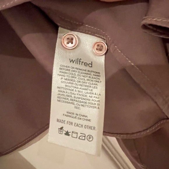 Wildred Taupe Tie Front Satin Blouse. Size M - Picture 2 of 3